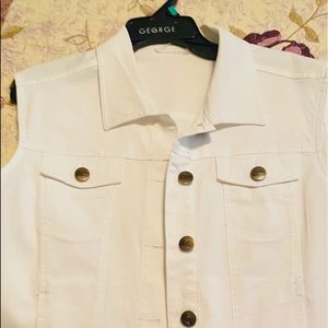 Christopher Banks white denim vest